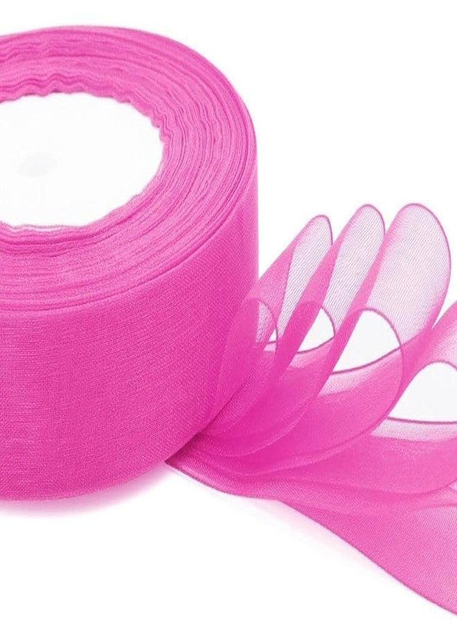 IMPRINT Sheer Organza Chiffon Ribbon, 1 Inch, 35 Metres, Roll, Pink - Image 3